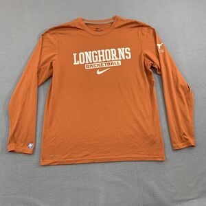 Texas Longhorns Shirt Mens Large Orange NCAA Basketball Nike Dri Fit Elite Tee
